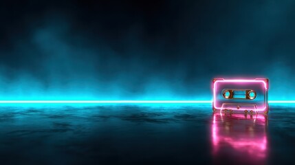 This vibrant neon-lit cassette tape captures nostalgia and retro aesthetics, making it perfect for music lovers and vintage enthusiasts seeking unique designs.