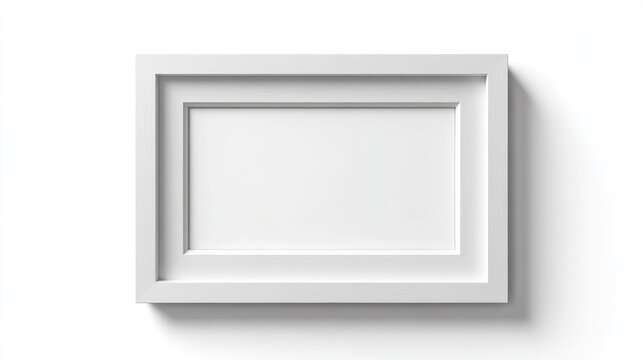 VR gallery art frame, flat, white background on white background 