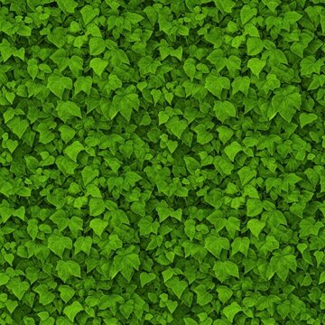 A detailed, vibrant, abstract backdrop showcasing dense, fresh, lush green ivy foliage creating a seamless natural pattern ideal for wallpapers, design, textured, forest