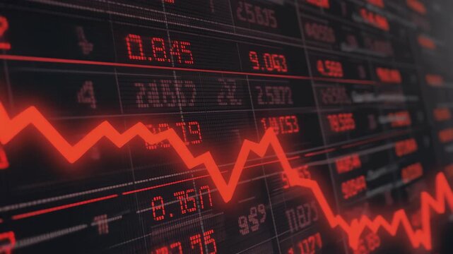 Falling stock market red chart