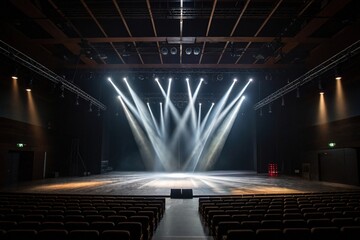 Naklejka premium A stage with a bright spotlight shining on it