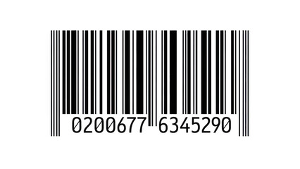 Barcode isolated on transparent background