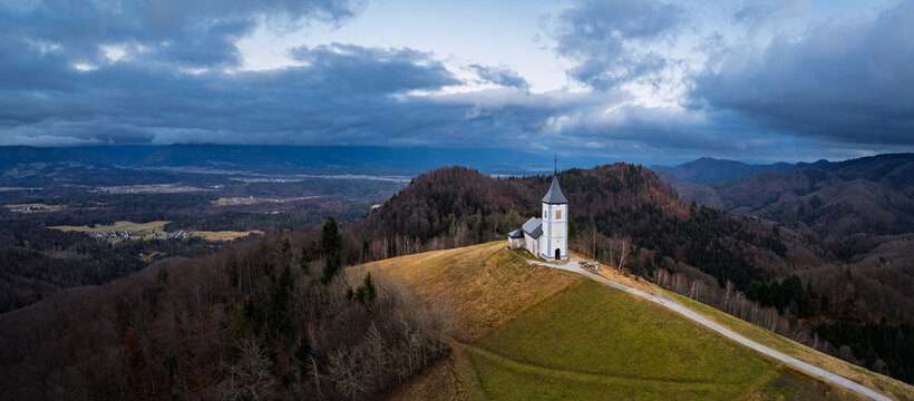 view of the Catholic church of St. Primož in Felicijana