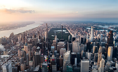 Manhattan Skyline Aerial View with Central Park and Hudson River © Ngo
