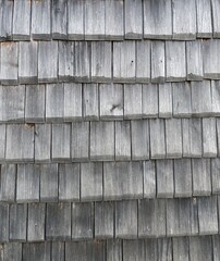 shingled roof, background of wooden shingles, tiles