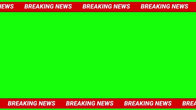 Breaking News Loop Animation with Scrolling Tickers on Green Screen