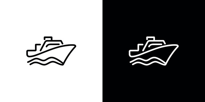 Ship icon displayed in both black and white versions side by side