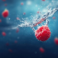 Raspberry Splash in Water