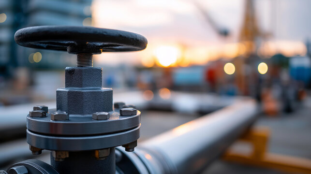 Blowout preventer large valve at wellhead installation, industrial safety equipment for oil and gas operations, critical well control device with massive valve mechanism, energy
