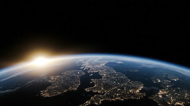 grand britain map viewed from space video