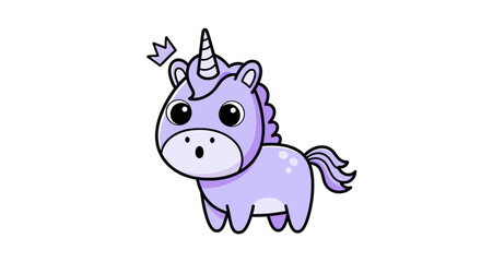 Fototapeta premium Cartoon unicorn character illustration