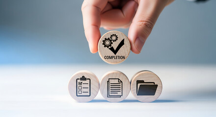 Innovation strategy concept with hand holding lightbulb block to represent new creative idea and solution