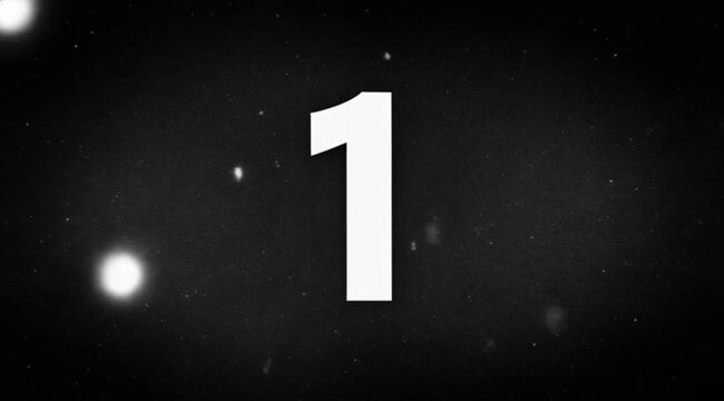 Countdown Numbers on Black Background.