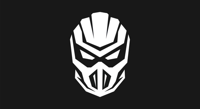 Abstract mask head silhouette on dark