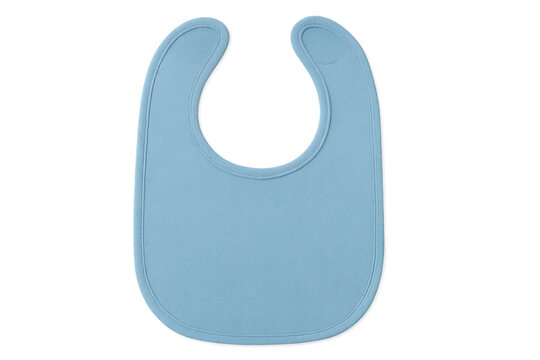 Blue baby bib for infant feeding mealtime