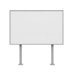 Blank billboard on metal stand isolated on transparent background