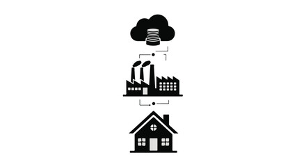Fototapeta premium Eco friendly sustainable home with renewable energy sources 