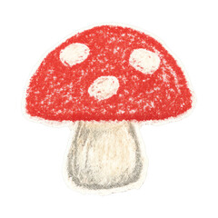Fototapeta premium PNG Whimsical red mushroom illustration.