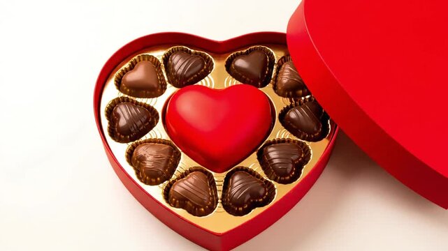heart shaped chocolate box with red heart gift symbolizing love romance and valentine celebration
