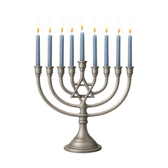 Fototapeta premium PNG Traditional Hanukkah menorah illustration.