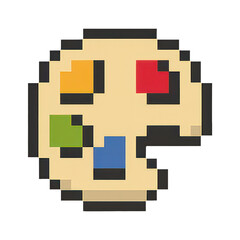 Fototapeta premium PNG Pixelated palette colorful art