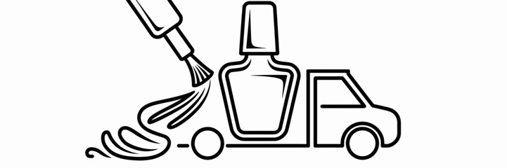 Obraz premium Minimalist mobile nail salon logo – Great for beauty industry branding, business card designs, or salon identity concepts.