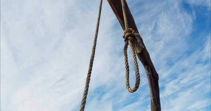Gallows against a blue sky at a Western Town