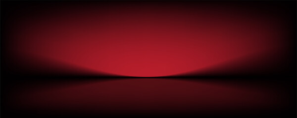 Abstract gradient podium background. Empty red 3D studio background. Clean scene for product presentation mockup template. eps 10