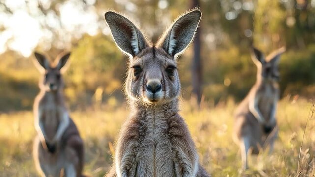 australian kangaroos close up video