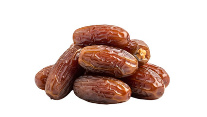 Obraz premium A pile of fresh brown dates isolated on transparent background