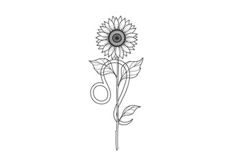 Elegant sunflower illustration with modern artistic twist