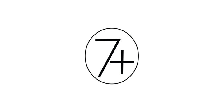 7 Plus Age Rating Sign - Minimum Age Requirement Icon