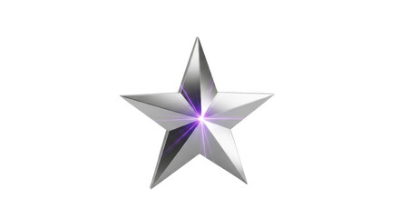 Obraz premium Silver Star with Purple Glow