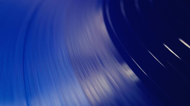 Retro Vinyl record player playing music, needle close-up macro shot of vintage LP disc old phonograph spinning. Retro music player at home.