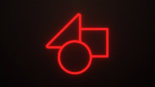 Warning Red Glowing Bright Grunge Icon Signal Logo Reveal