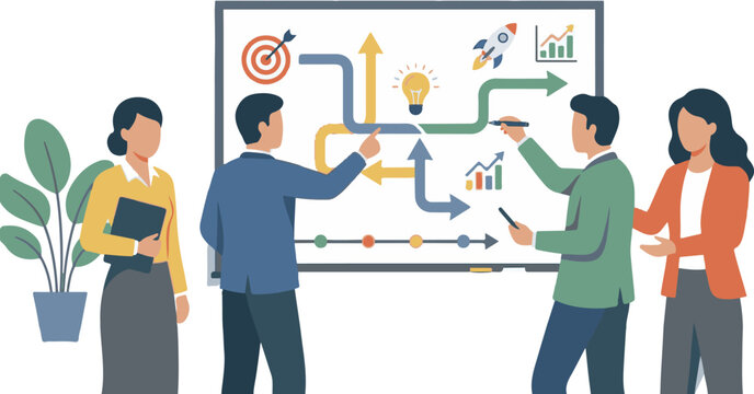 Corporate Strategy Planning and Team Alignment Concept