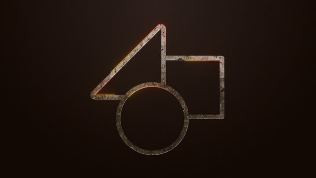 Grunge Laser Metal Steel Icon Hard Logo Reveal