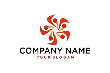 Modern Abstract People Logo Symbolizing Unity and Collaboration