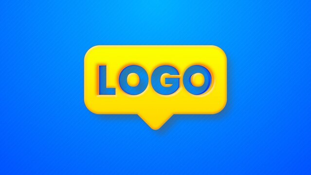 Bevel 3D Look Simple Icon Cartoon Bump Logo Reveal