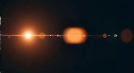 Abstract cosmic space background with glowing planets and soft light bokeh effect