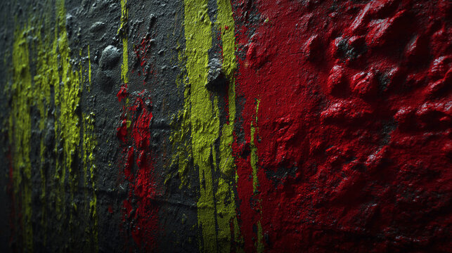 Colorful paint texture on a wall with visible roughness and depth Generative AI