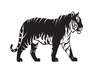 Fototapeta premium Minimalist black and white tiger vector illustration