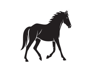 Obraz premium Minimalist black horse silhouette vector illustration