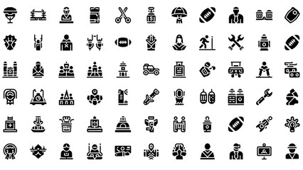 Modern Icon Set: Business, Industry, Sports, and Professions - Vector Graphics