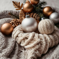 christmas decoration on wooden background