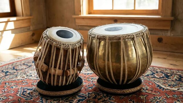 handcrafted indian tabla drums for music video