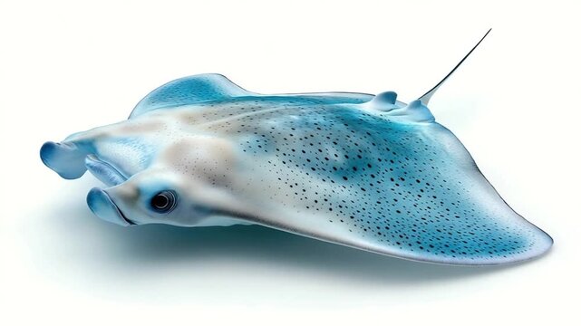 Manta ray isolated on white background video