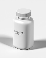 Professional Vitamin Supplement Bottle on a White Background with Text