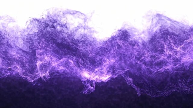 This is a microscopic view of a purple nebula, similar to the cosmic structures seen in deep space. The video captures the intricate details of the interstellar dust and gases that compose such