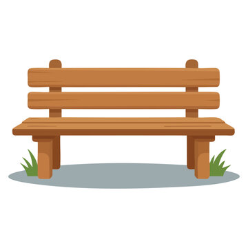 Isolated wooden bench vector illustration perfect for outdoor furniture design park seating garden decor landscape projects and rustic environment themed artwork